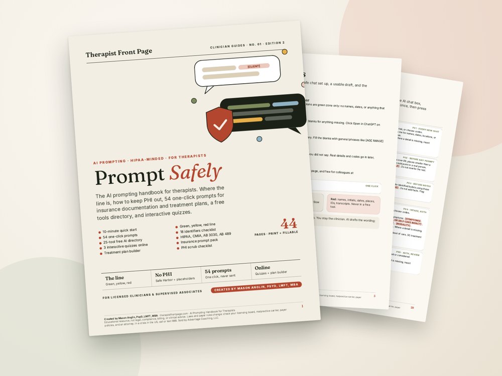 Cover of Prompt Safely: The AI Prompting Handbook for Therapists