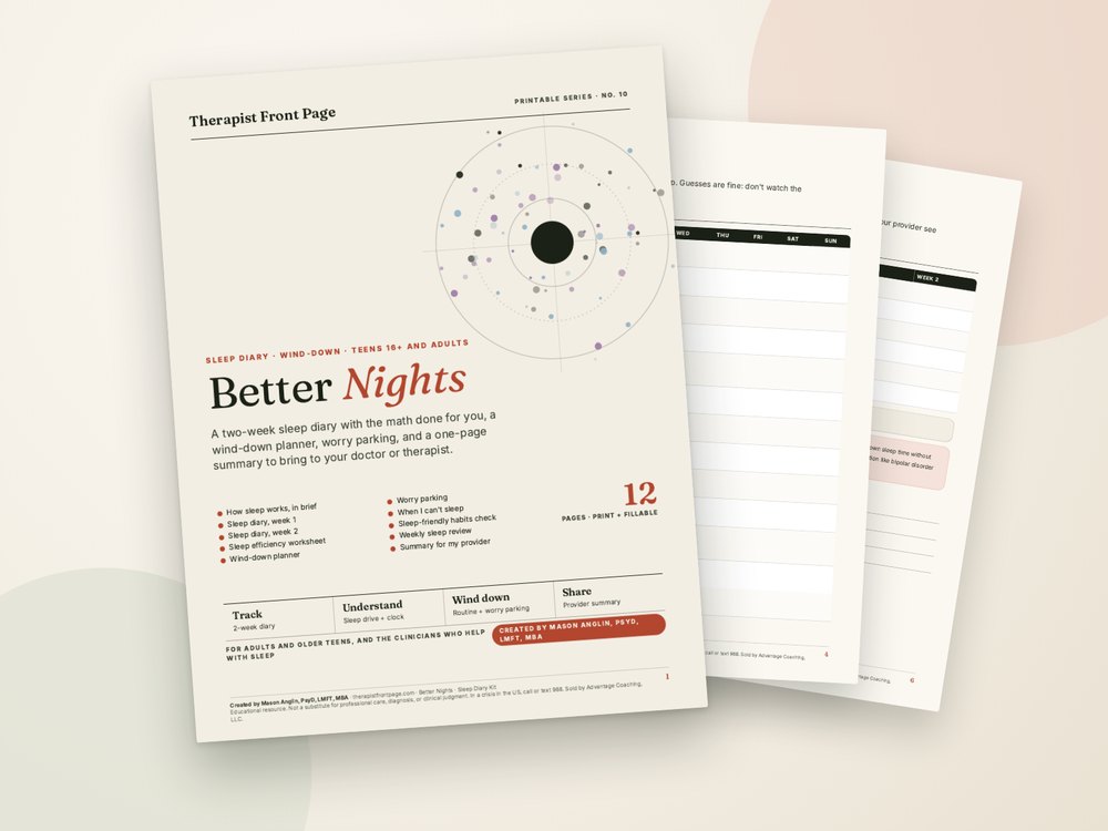 Cover of Better Nights: Sleep Diary Kit