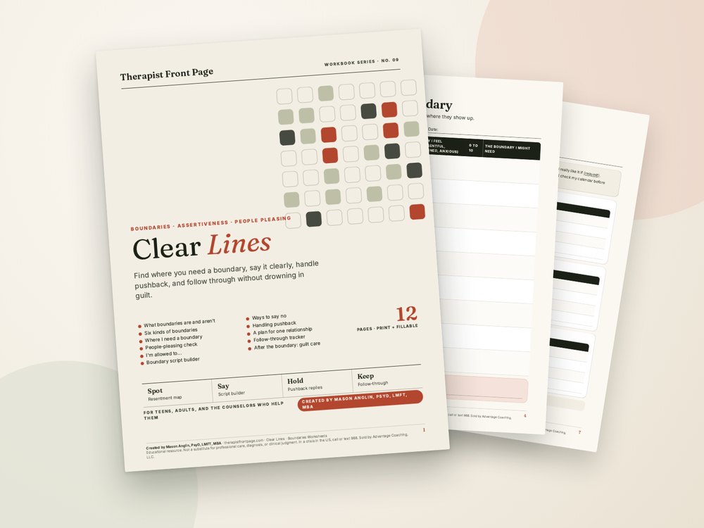 Cover of the Clear Lines: Boundaries Worksheets printable