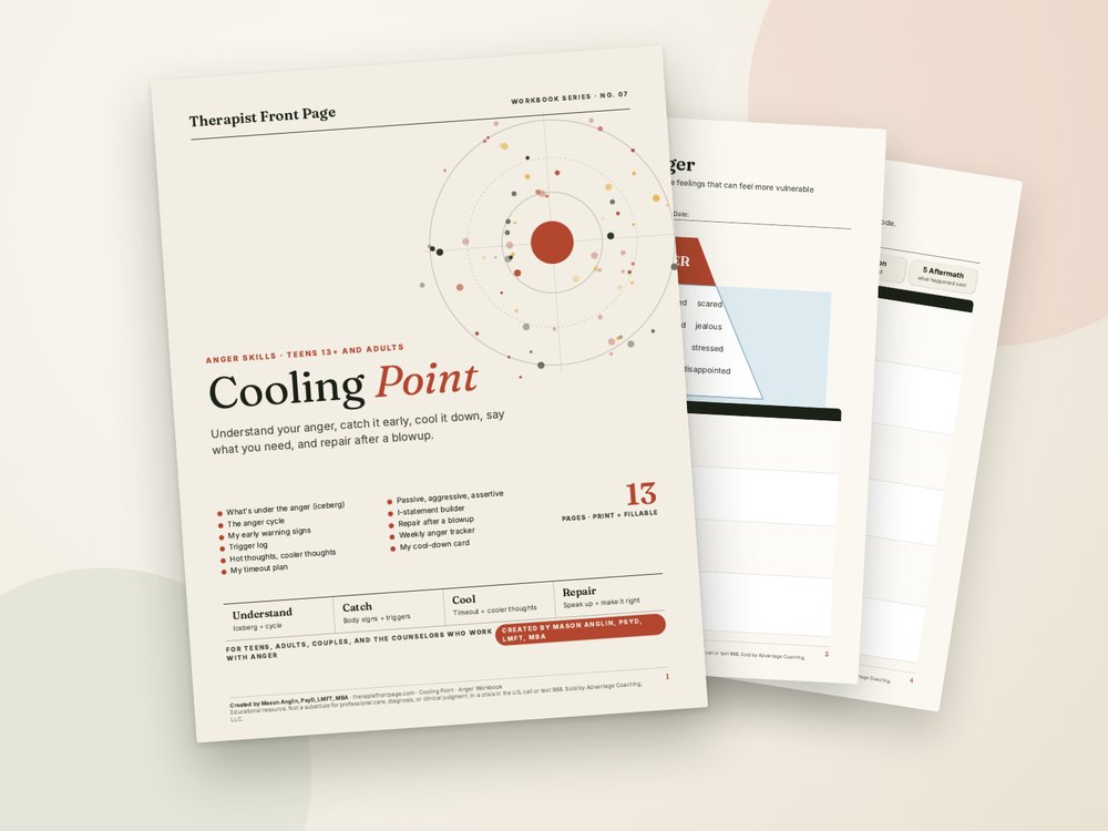 Cover of the Cooling Point: Anger Workbook printable