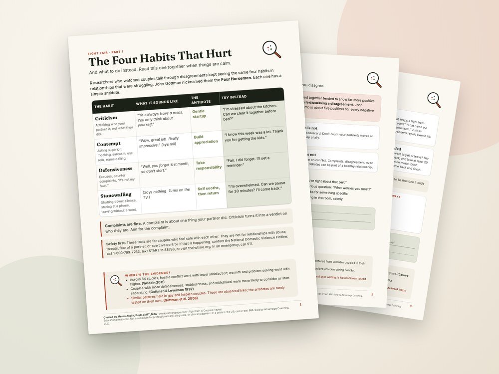 Pages from the Fight Fair: A Couples Packet printable
