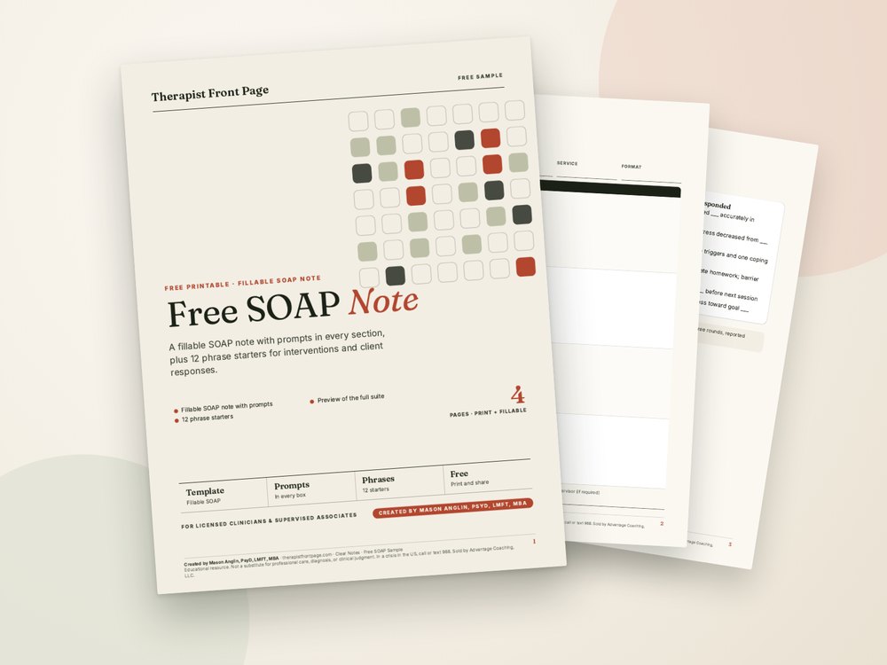 Cover of the Free SOAP Note Template (Fillable)