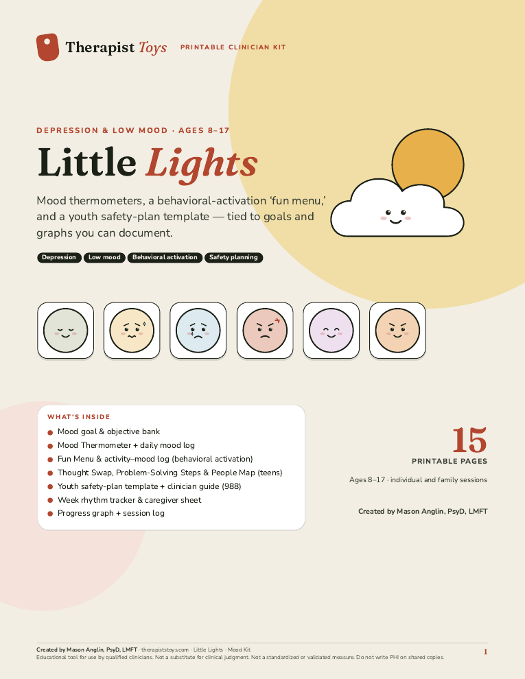 Preview of page 1, Cover, from Little Lights: Child & Teen Mood Kit