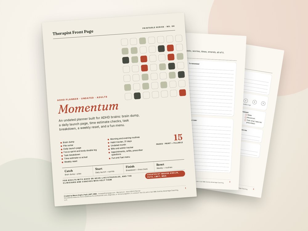 Cover of Momentum: Adult ADHD Planner