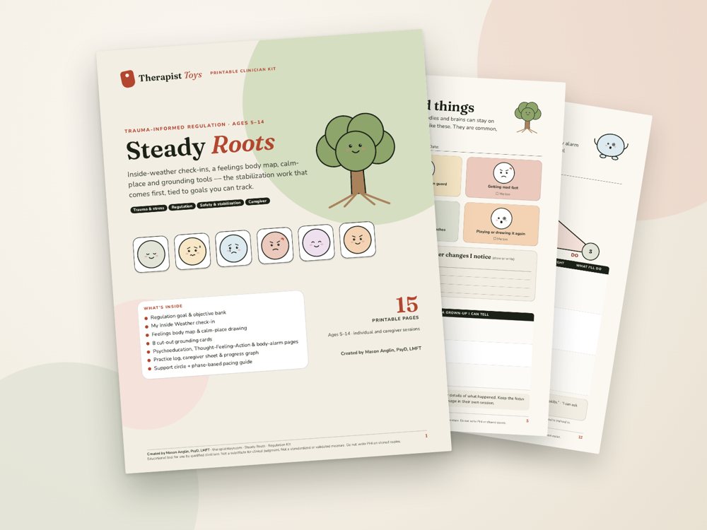 Cover of the Steady Roots: Trauma Regulation Kit printable
