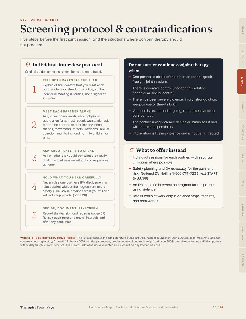 Preview of page 8, IPV screening & contraindications, from The Couples Map