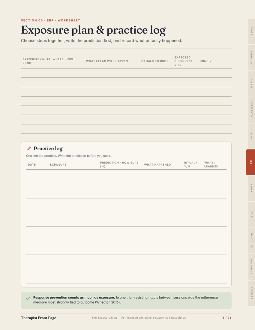 Preview of page 15, Exposure plan & practice log, from The Exposure Map