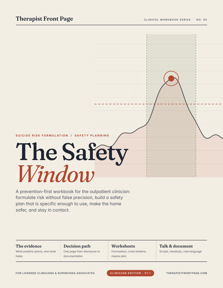 Cover of The Safety Window clinician toolkit