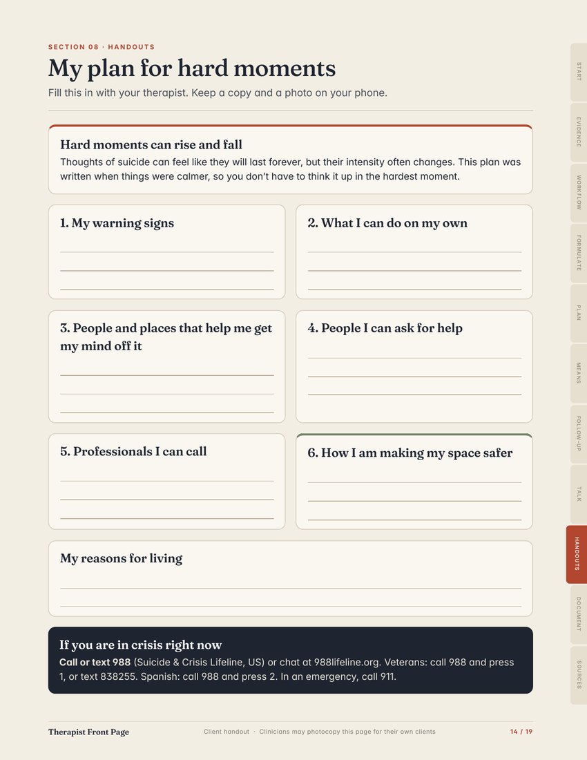 Preview of page 14, Client handout: my plan for hard moments, from The Safety Window