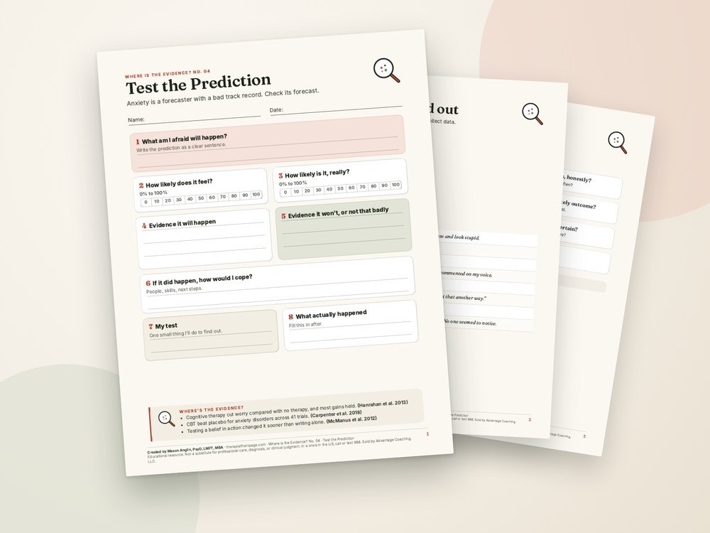 Pages from the Test the Prediction printable