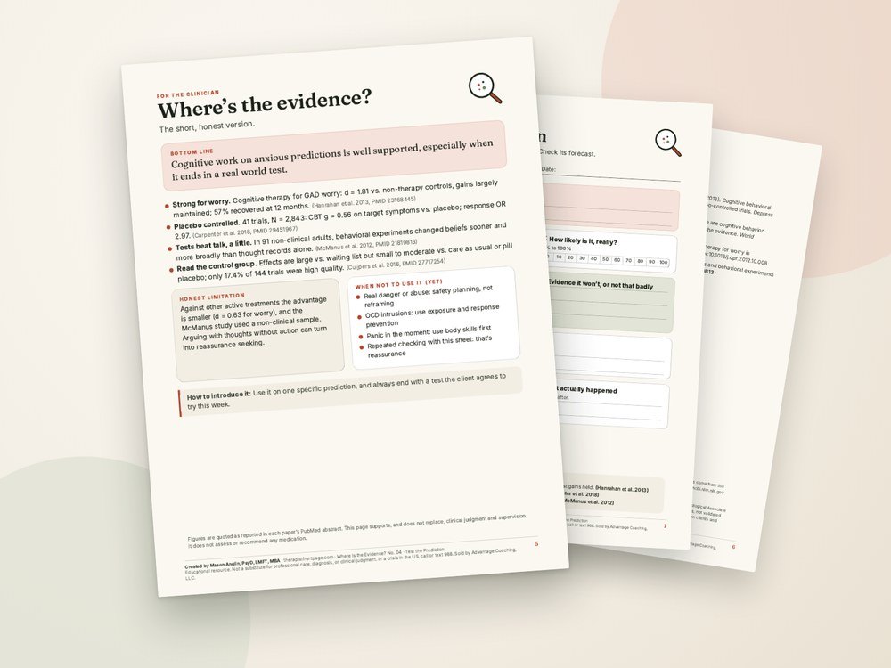 The clinician evidence page and references from Test the Prediction