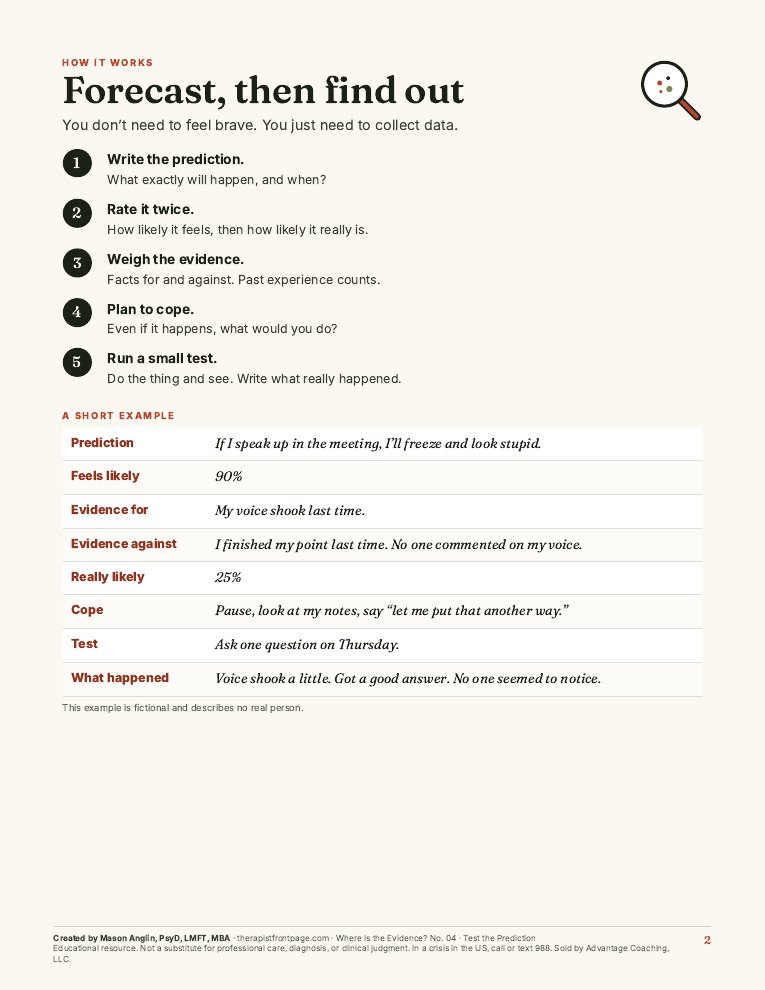Preview of page 2, Forecast, then find out, from Test the Prediction