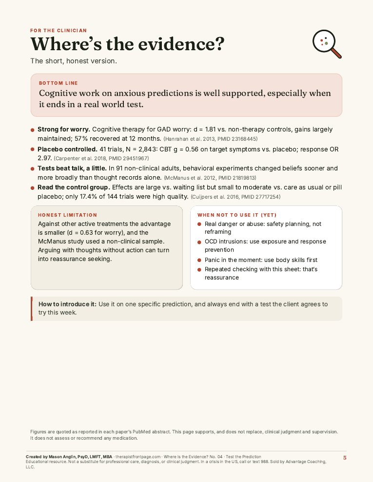 Preview of page 5, Where's the evidence?, from Test the Prediction