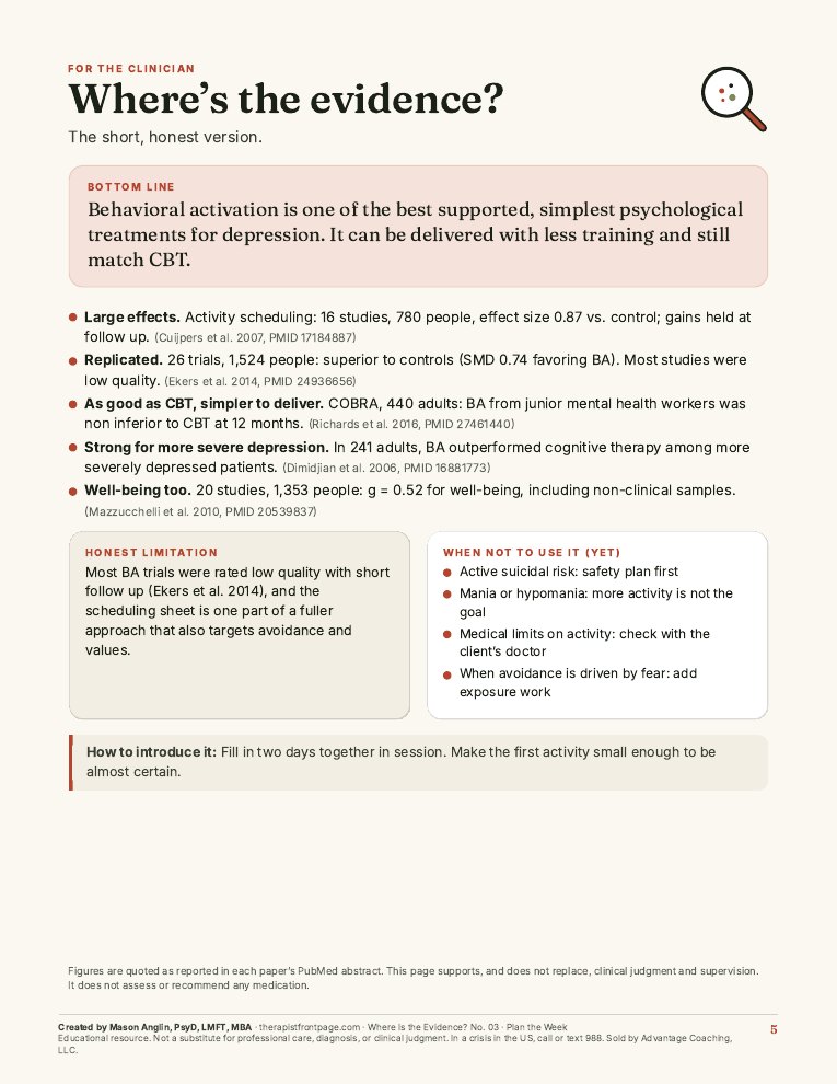 Preview of page 5, Where's the evidence?, from Plan the Week, Not the Mood