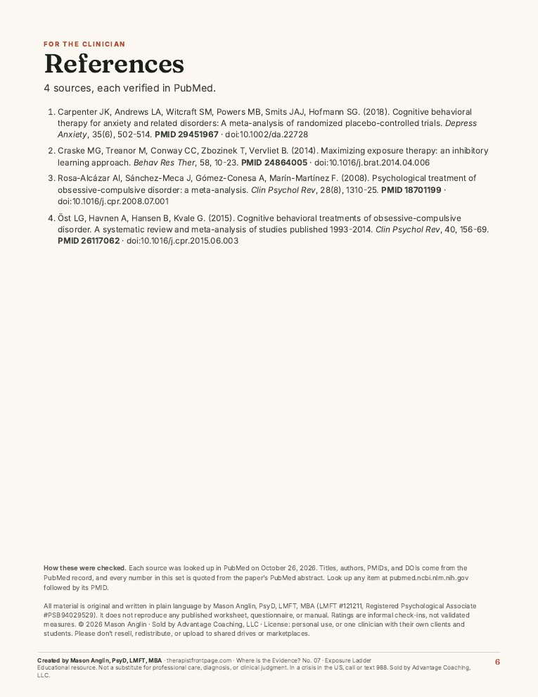 Preview of page 6, References, from Step by Step: Exposure Ladder