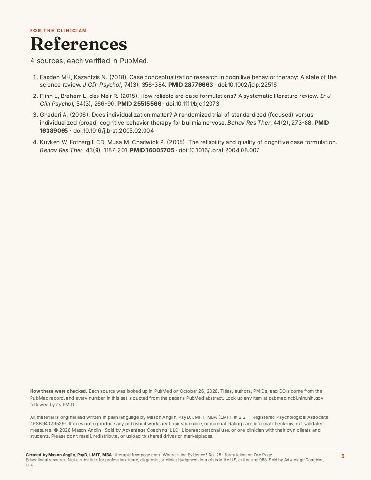 Preview of page 5, References, from Formulation on One Page