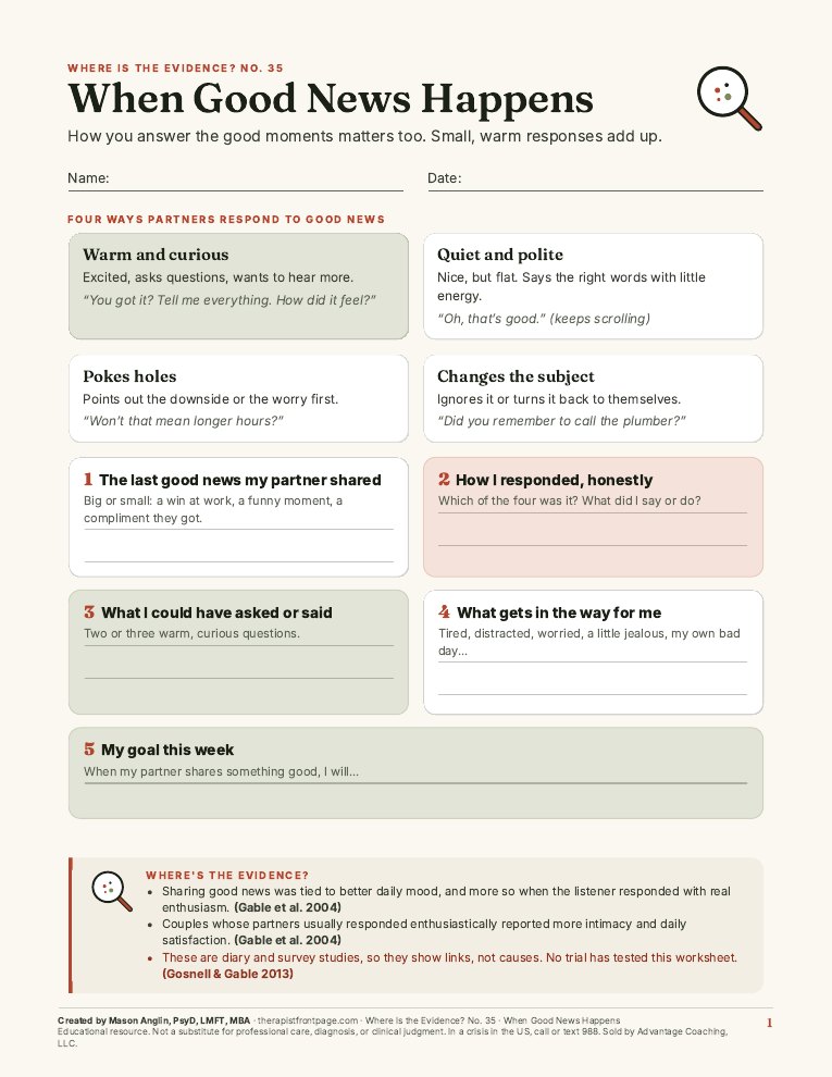 Preview of page 1, When Good News Happens, from When Good News Happens
