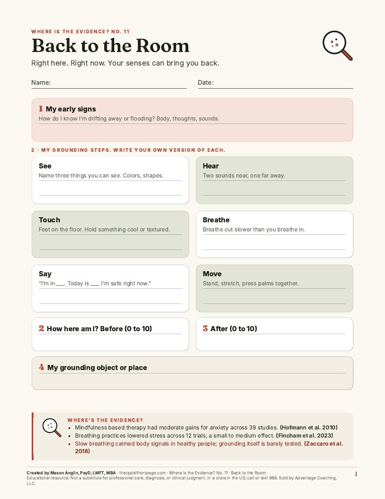 Preview of page 1, Back to the Room, from Back to the Room: Grounding