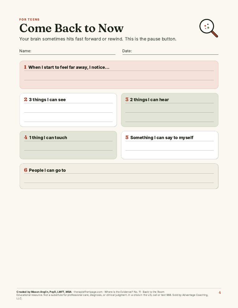 Preview of page 4, Come Back to Now, from Back to the Room: Grounding