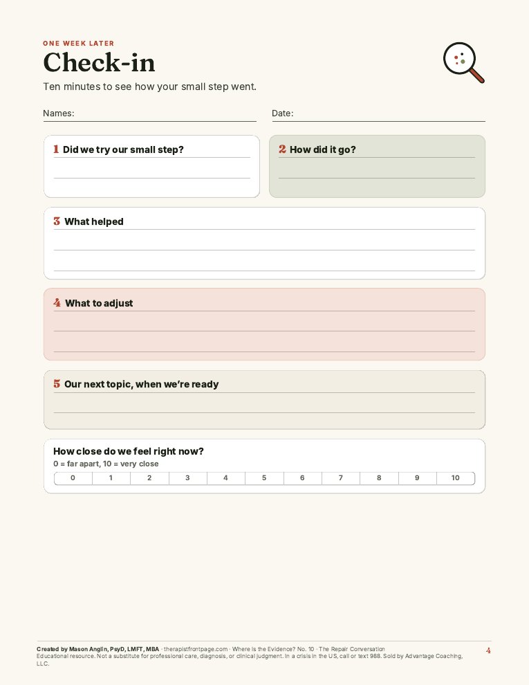 Preview of page 4, Check-in, from The Repair Conversation