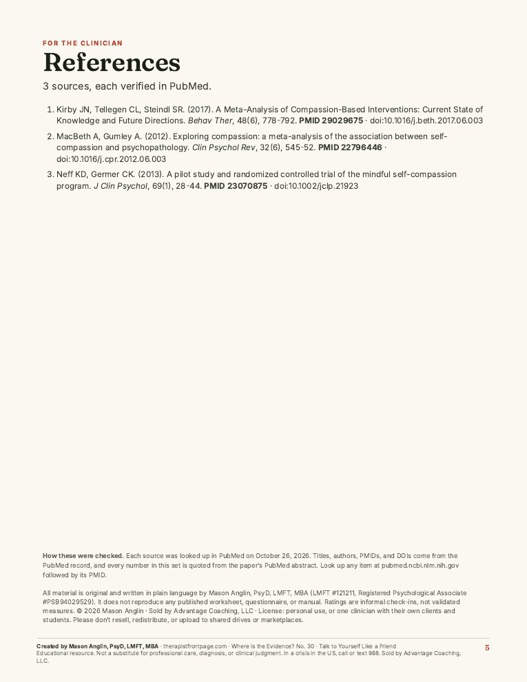 Preview of page 5, References, from Talk to Yourself Like a Friend
