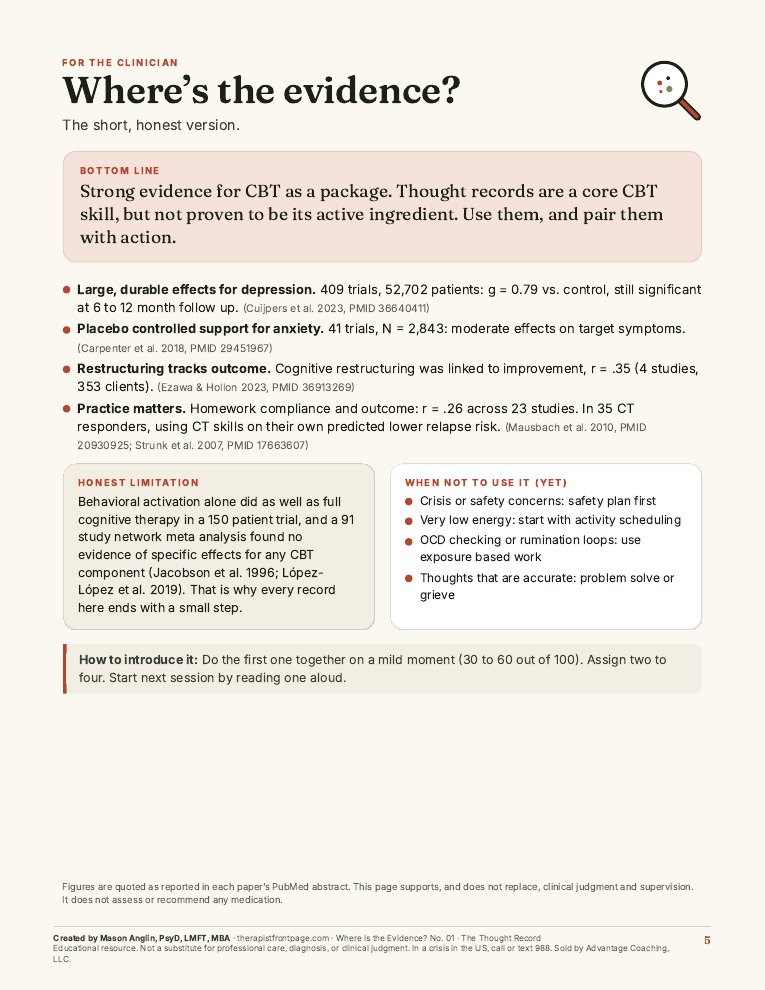 Preview of page 5, Where's the evidence?, from The Thought Record